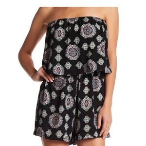 Socialite- Nordstrom Strapless Floral Print Romper